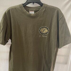 Vintage St. Thomas Souvenir Graphic T-Shirt – Olive Green, Men’s Size L